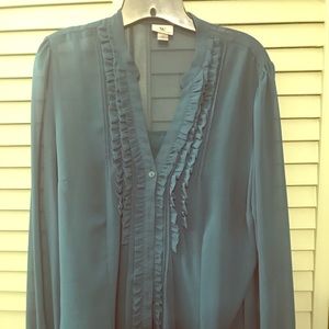 Dressy blouse, 27” L x 20” W from underarm